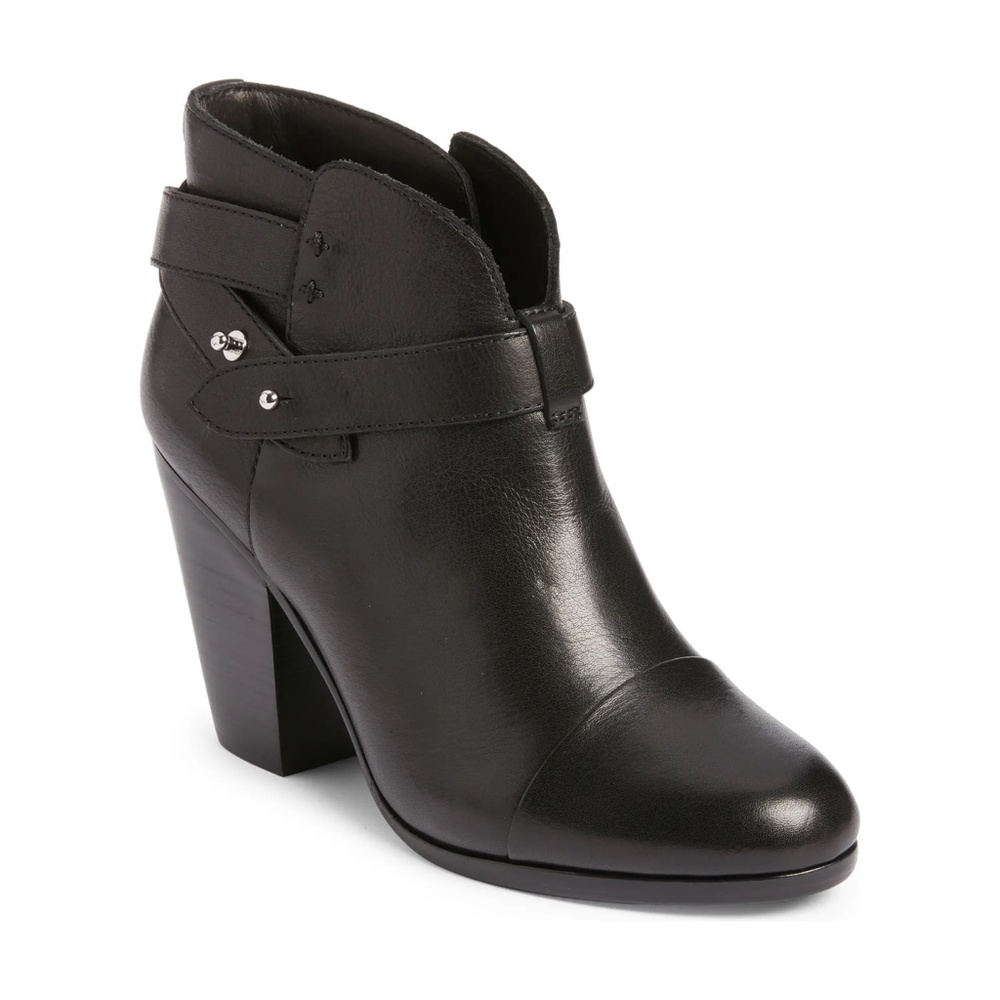 RAG & BONE Like NEW! Black Leather Heeled Harrow Bootie - Picture 2 of 10